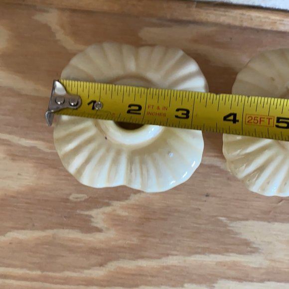 Vintage Yellow Cream mushroom matching candle sticks 4 x 3 - Picture 4 of 4